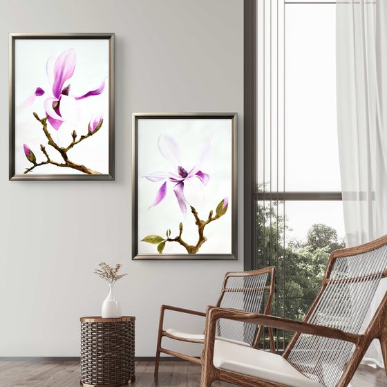 Diptych Wild Pink magnolia