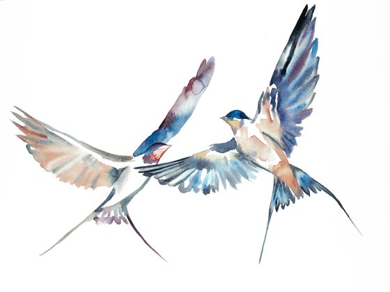 Swallows in Flight No. 26