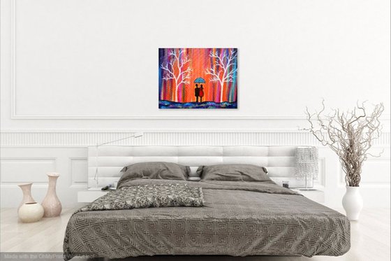 Colors Of Love Romantic Colorful Rainy Painting excellent gift art