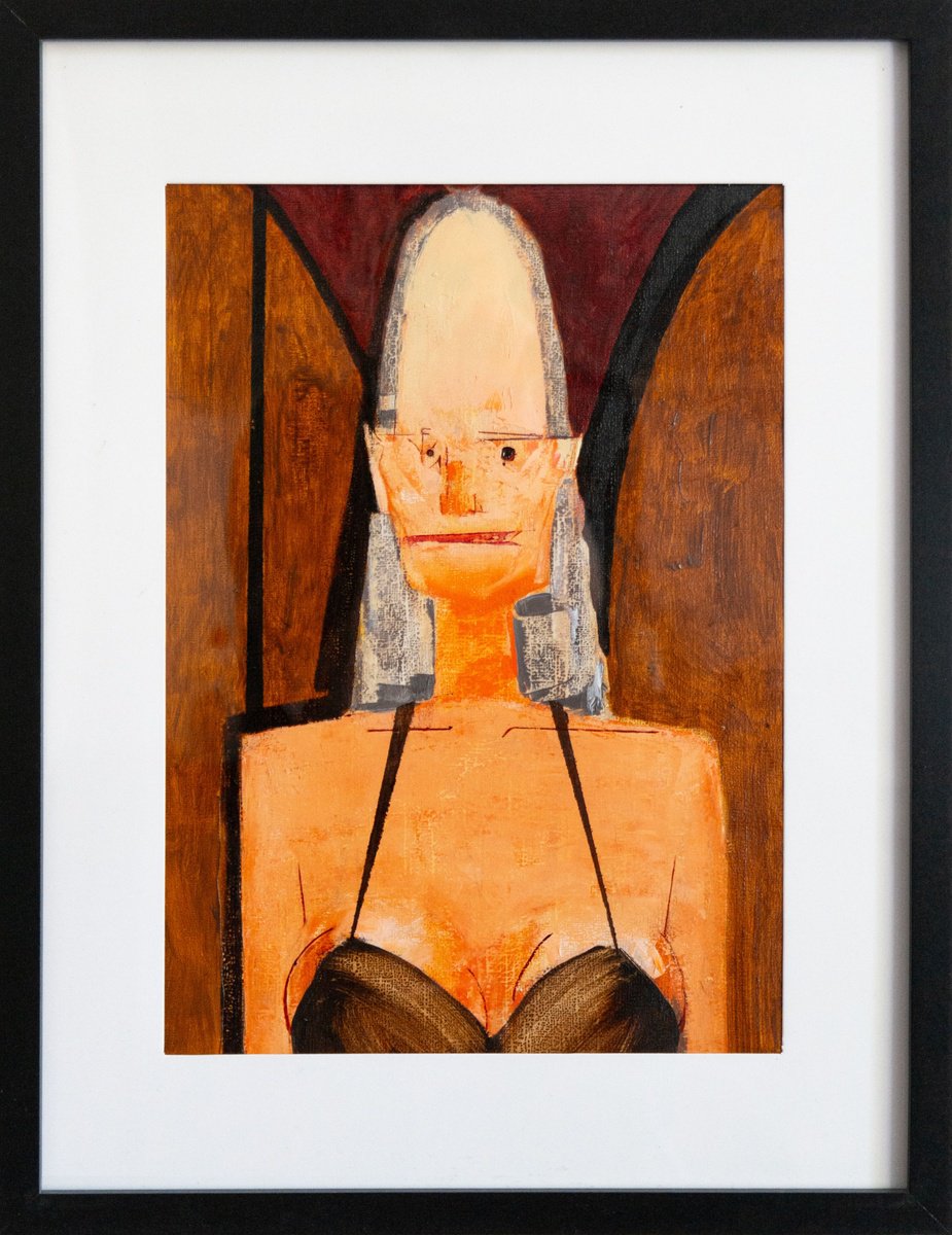 Expressive Portrait Oil Painting By Bohdan Katolyk, 12 X 16, Inga, Original Artwork