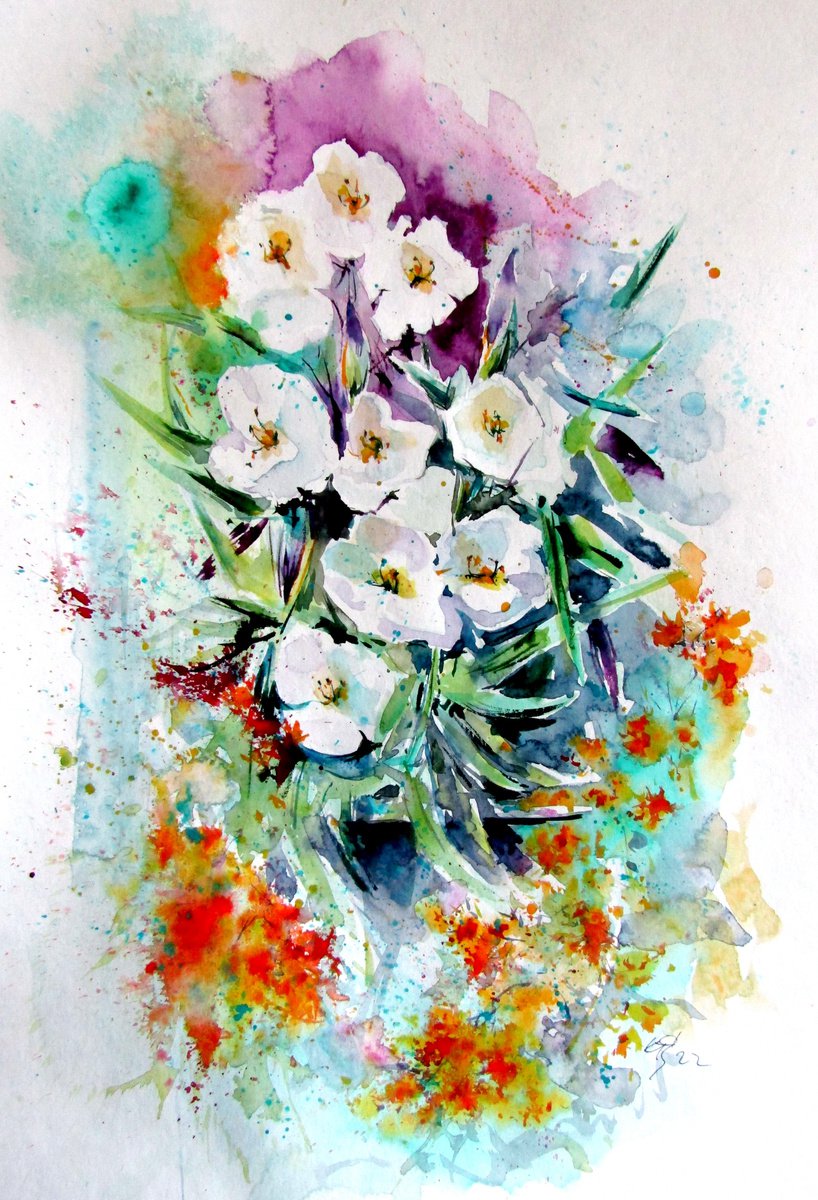 White florals by Kovacs Anna Brigitta