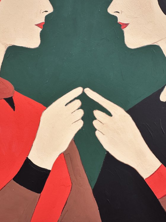 Two Women Facing Each Other