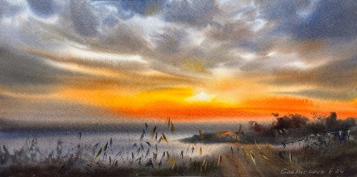 Orange sunset #24 by Eugenia Gorbacheva