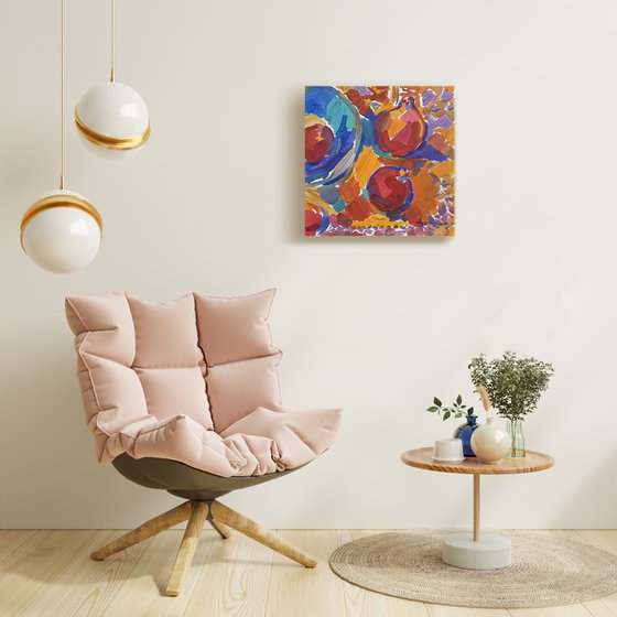 Pomegranates on an Oriental Rug