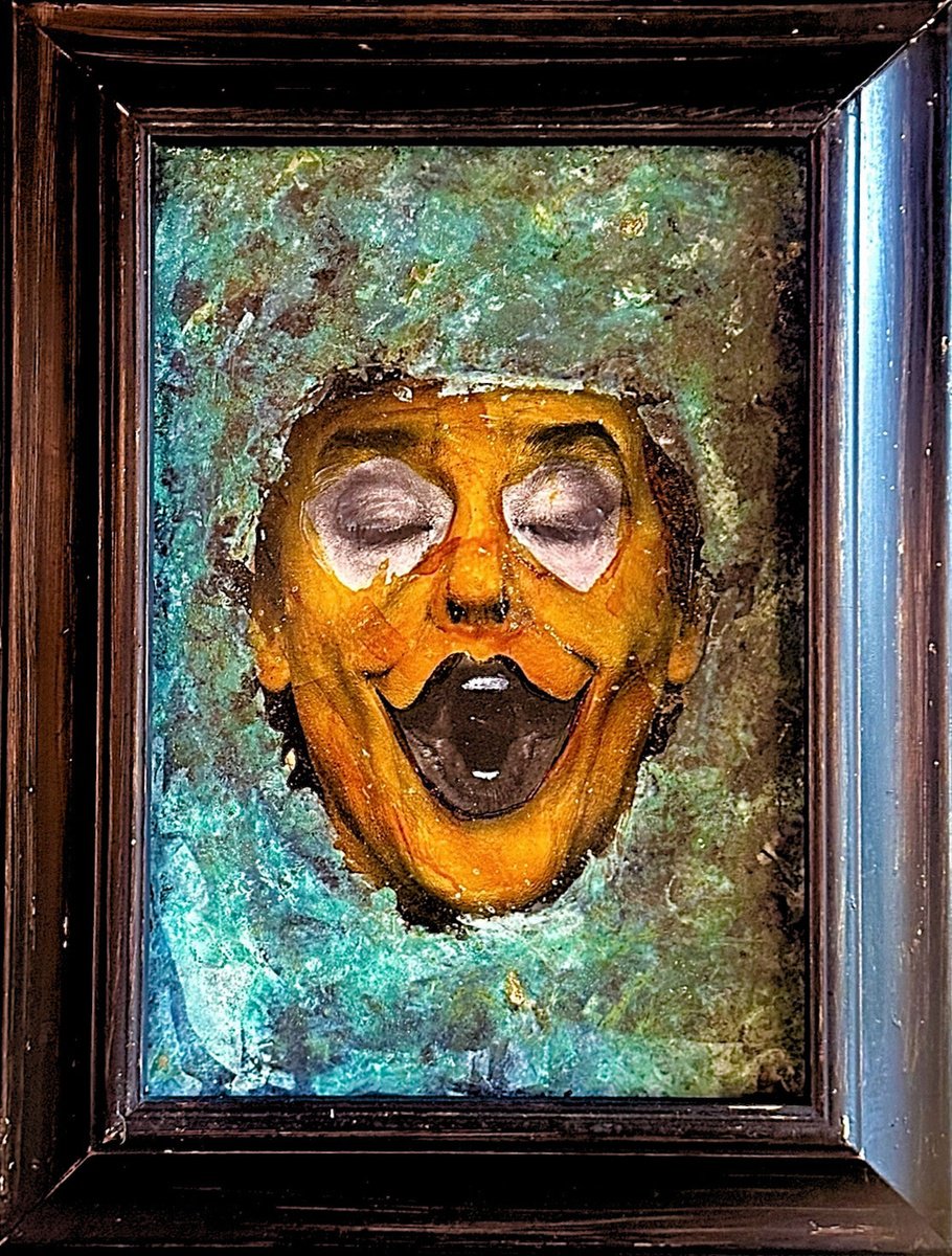 Expressive Portrait Painting By Xavi Castel, 16 X 21", The Jocker, Original Artwork