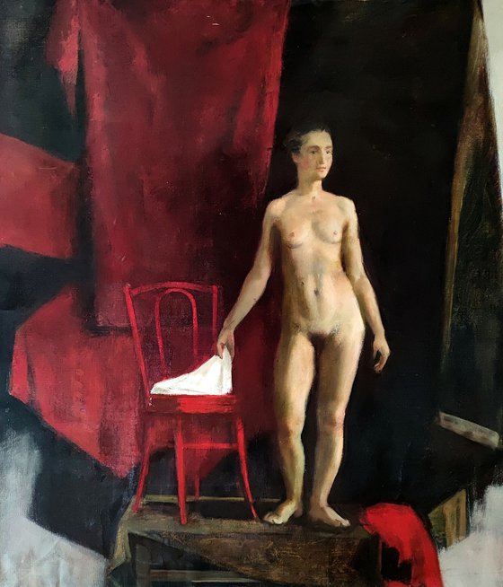 Nude in red