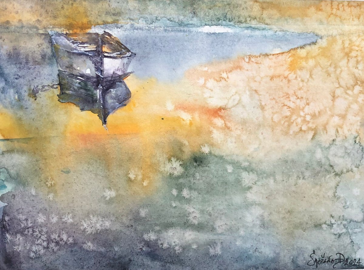 Impressionistic Landscape Watercolour By Snezana Djordjevic, 12 X 9", Always Beside You-4, Original Artwork