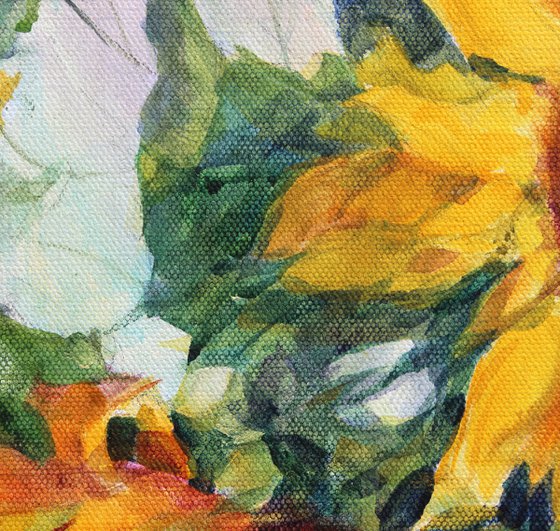 Sunflowers by the window