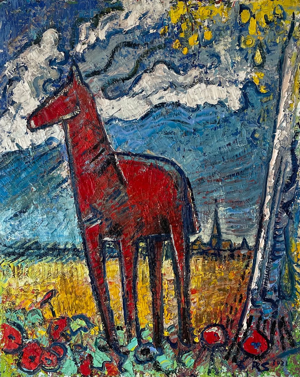 Red Horse By Roman Sleptsuk, 16 X 20, Artwork For Sale On Artfinder