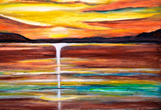 The New Sunrise vibrant acrylic painting