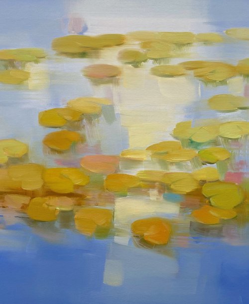 Waterlilies, Original oil painting, Handmade artwork, One of a kind by Vahe Yeremyan