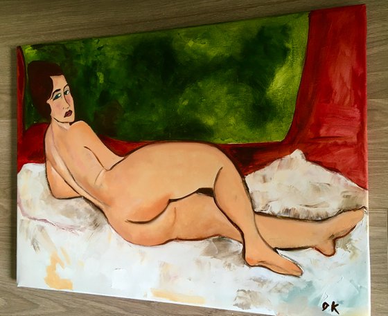 Nude #3 inspired by Amedeo Modigliani artworks