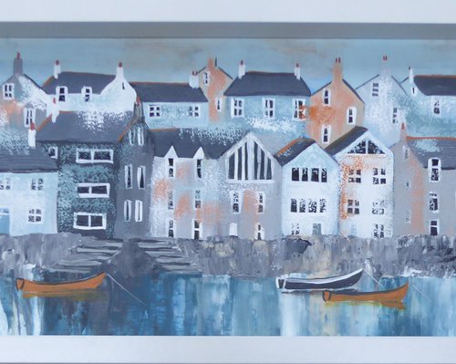 Polruan Quay Reflections by Elaine Allender