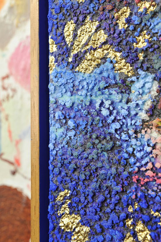 Cobalt & Gold cherry blossom