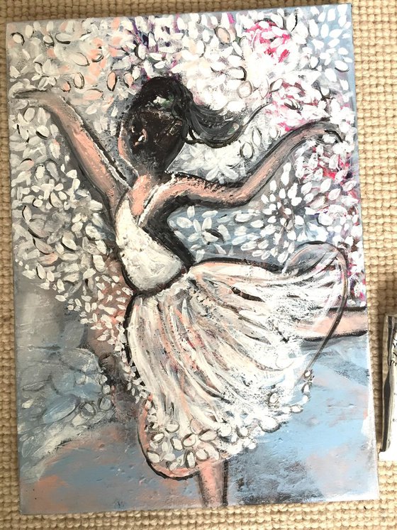 Ballet Series II Acrylic Painting of Ballerina Dancer Art for Sale Gift Ideas Original Paintings Painting on Canvas Ready to Hang Free Delivery