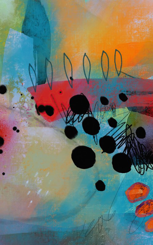 Pour toi, je décrocherais la lune - Abstract artwork - Limited edition of 1 by Chantal Proulx