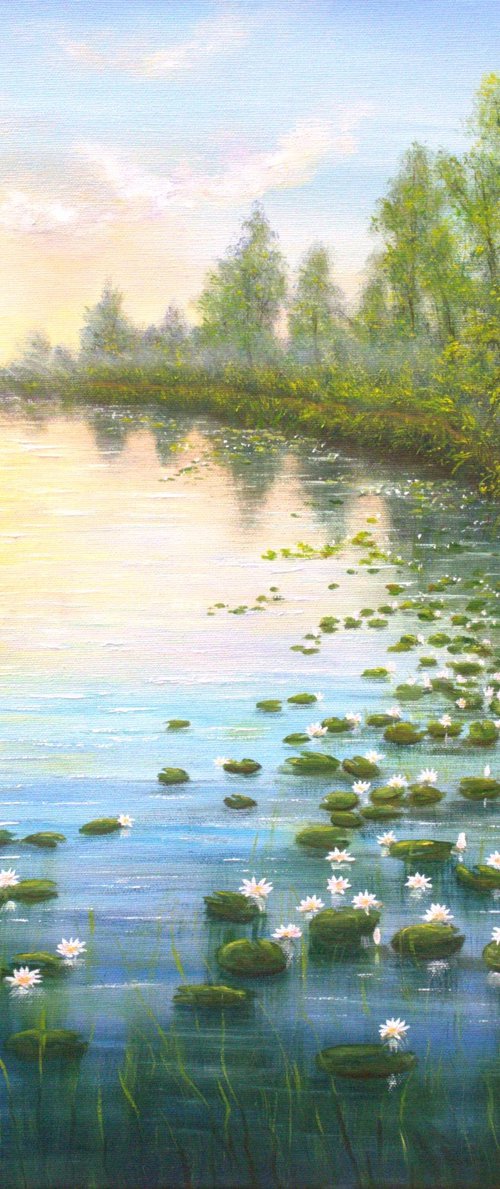 Serene lily pond by Ludmilla Ukrow