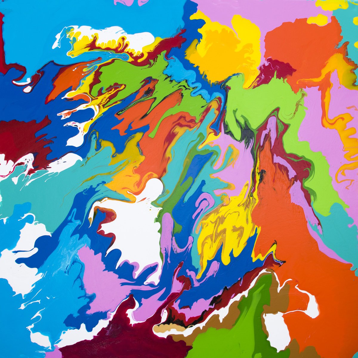 Abstract Acrylic Painting By Km Arts, 35 X 35", A Shadow Of Sentiment, Original Artwork