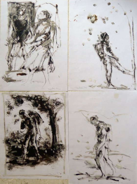 Four sketches - The Tourist, 29x40 cm - affordable & AF exclusive !