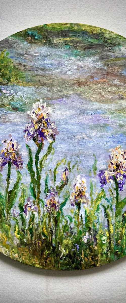 Irises by the Pond by Pooja Verma