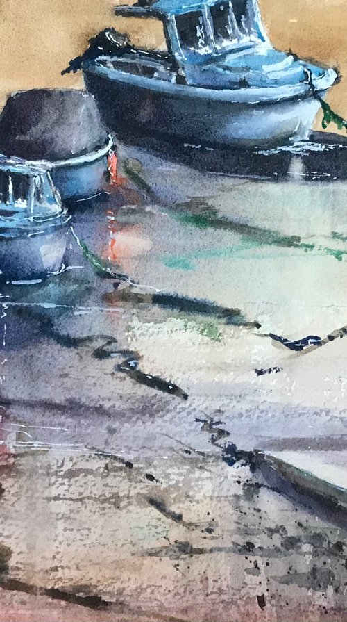 Saundersfoot Boats by Vicki Washbourne