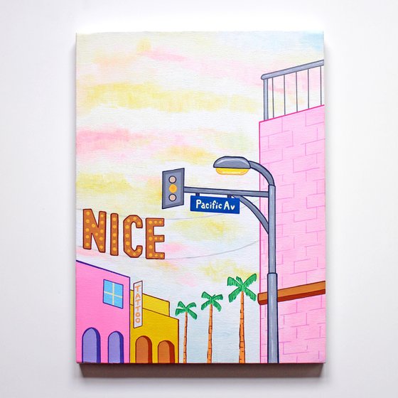 Venice Beach Street Corner - Painting on Canvas