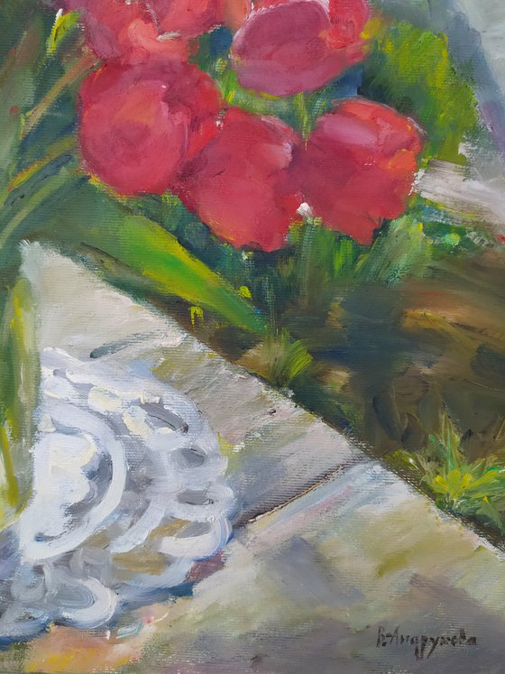 Tulips on a table