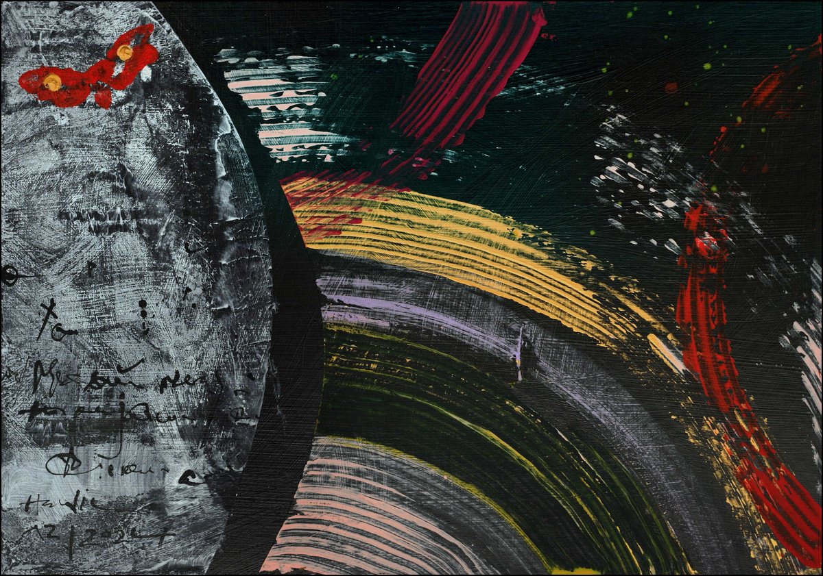 Abstract Acrylic Painting By Jiri Havlik, 20 X 14, The Universe, Original Artwork