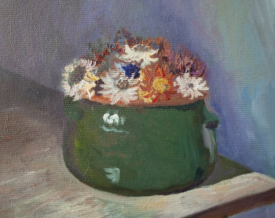 Still Life with Eathenware and Flowers