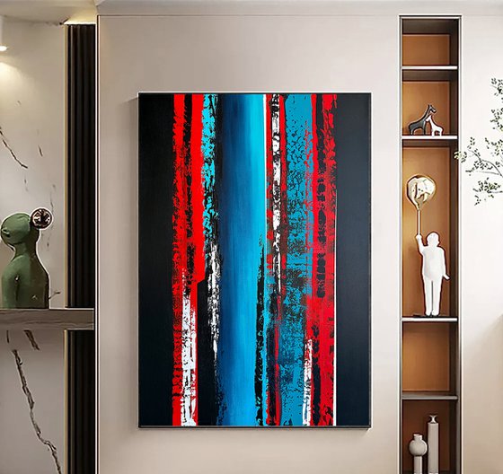 Red Sky Blue accent on black