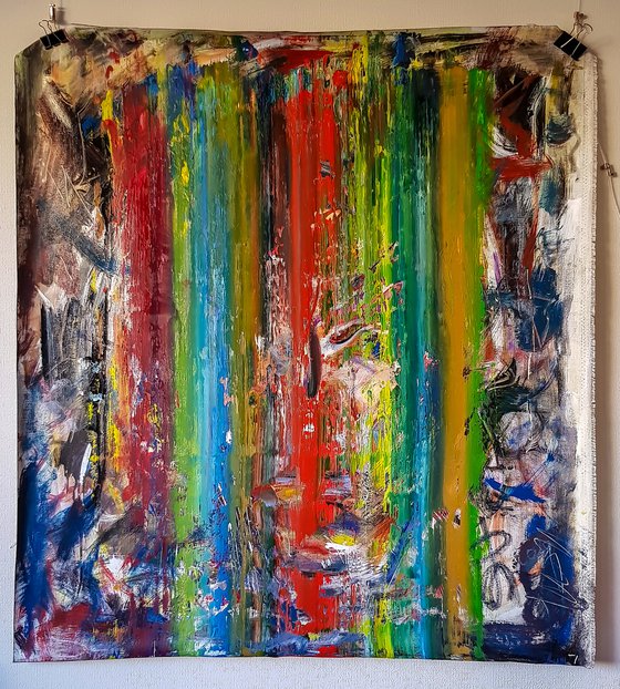 -Surge- Abstract Original Painting on Unstretched Canvas.