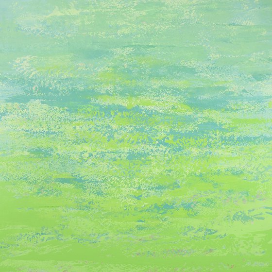 Green into Blue - Modern Abstract Expressionist Painting