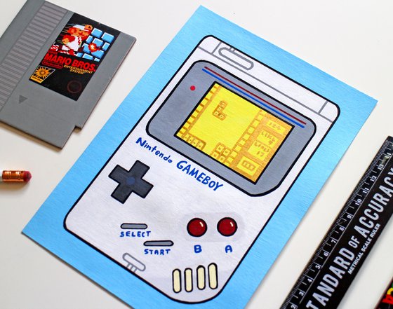 Game Boy Pop A5 Art Painting