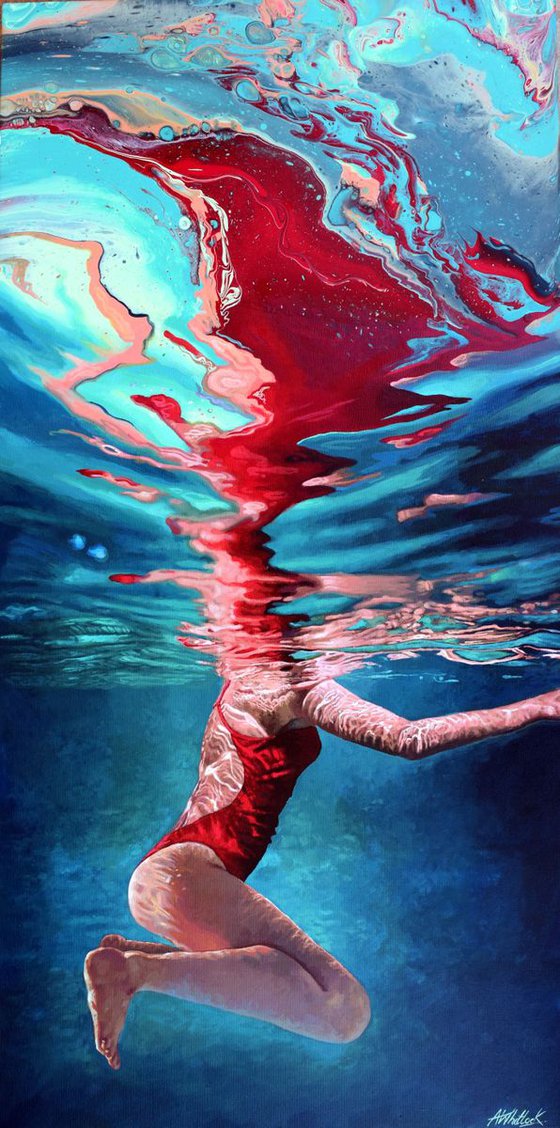 Underwater Painting - The Red Ribbon