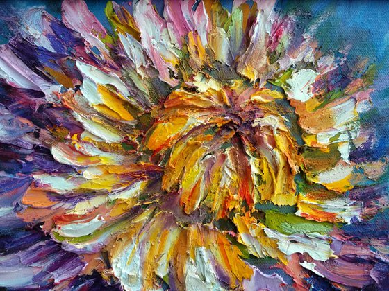Original textured painting of beautiful flower