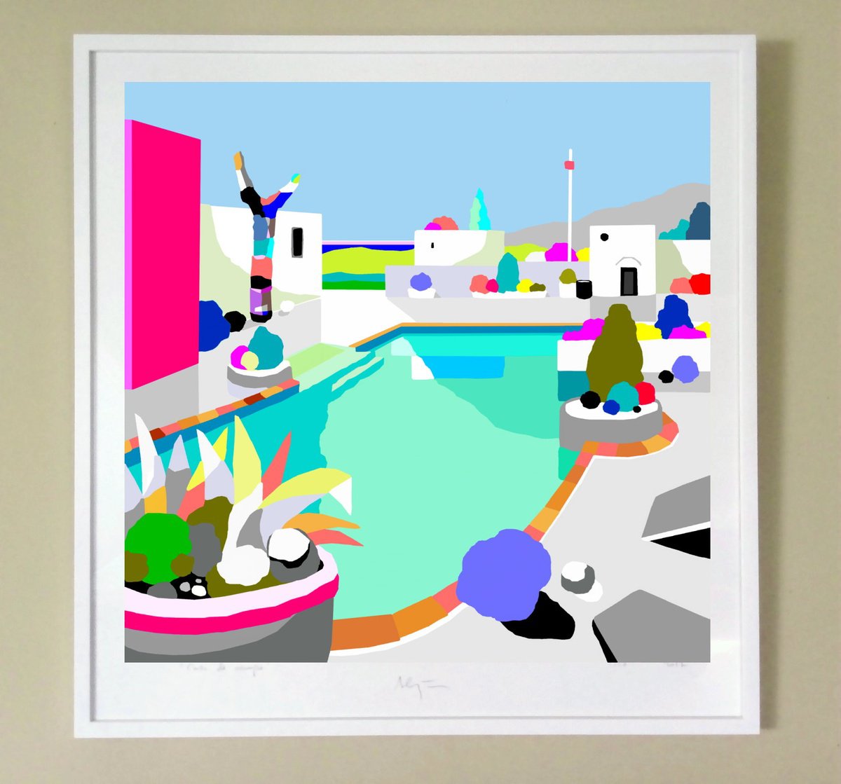 Impressionistic Landscape Giclee Print By Alejos, 17 X 17, Two Waters, Original Artwork