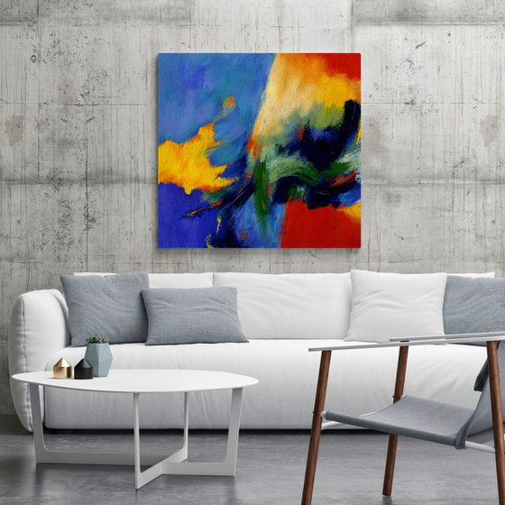 Motion,original acrylic painting on canvas (60)x(60)c.m ready to hang