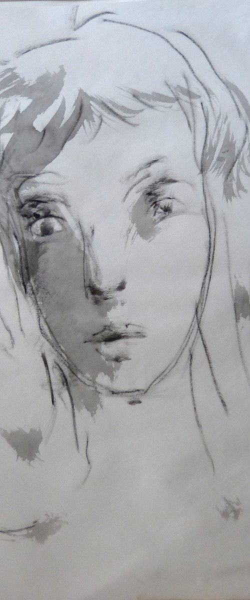 Expressive Portrait, 29x40 cm by Frederic Belaubre