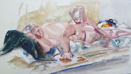 reclining nude 2 poses