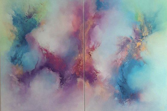 Sweet Spring  (Large Diptych Oil Painting - 100cms X 70cms)