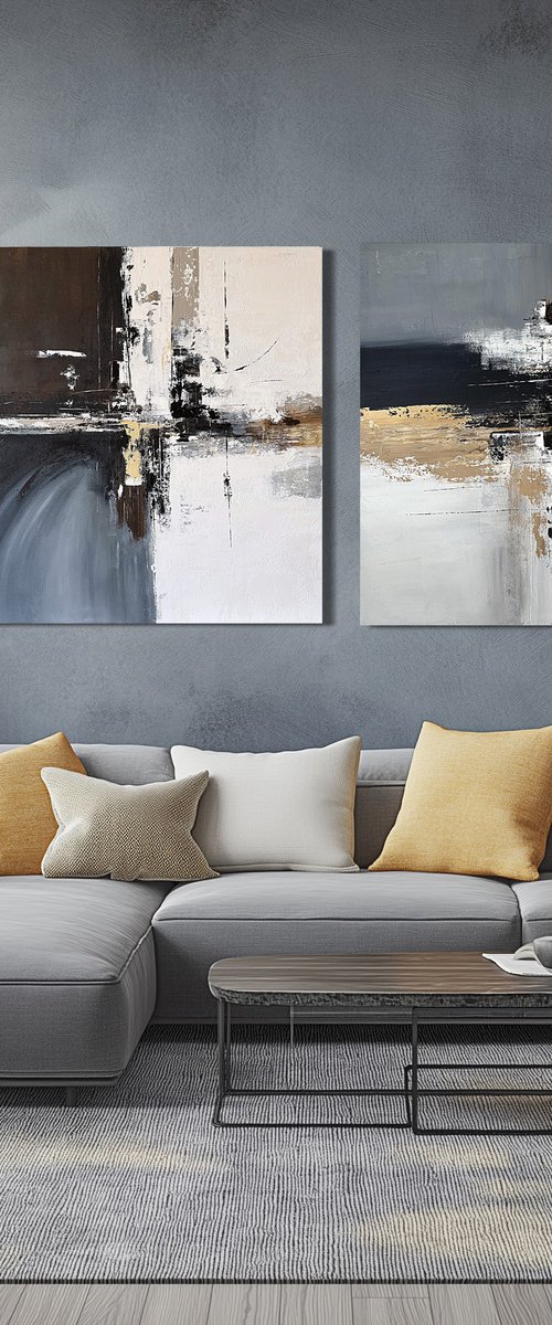 Measured Tension set diptych by Tatiana Malinovscaia