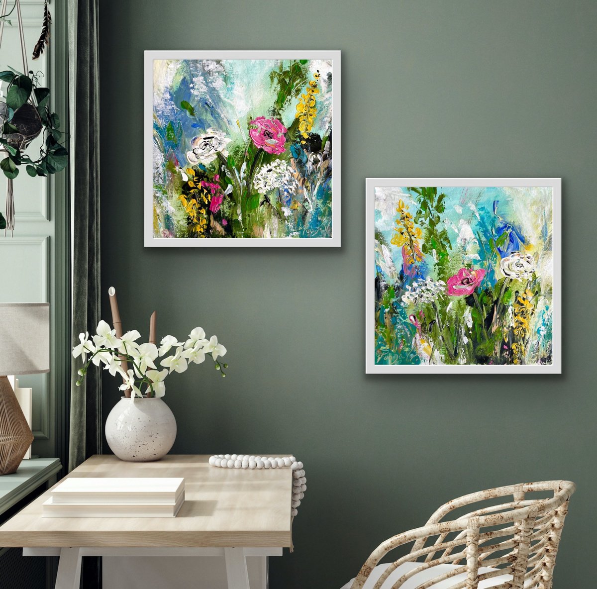 The Colours of Spring - Diptych by Pooja Verma