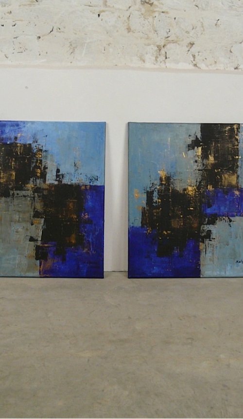 Dream Alone Together  (Diptych, 100x60cm) by Kalpana Soanes