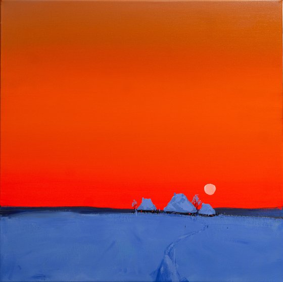 Orange Winter sunset