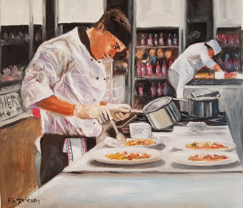 Chef in the kitchen by Els Driesen