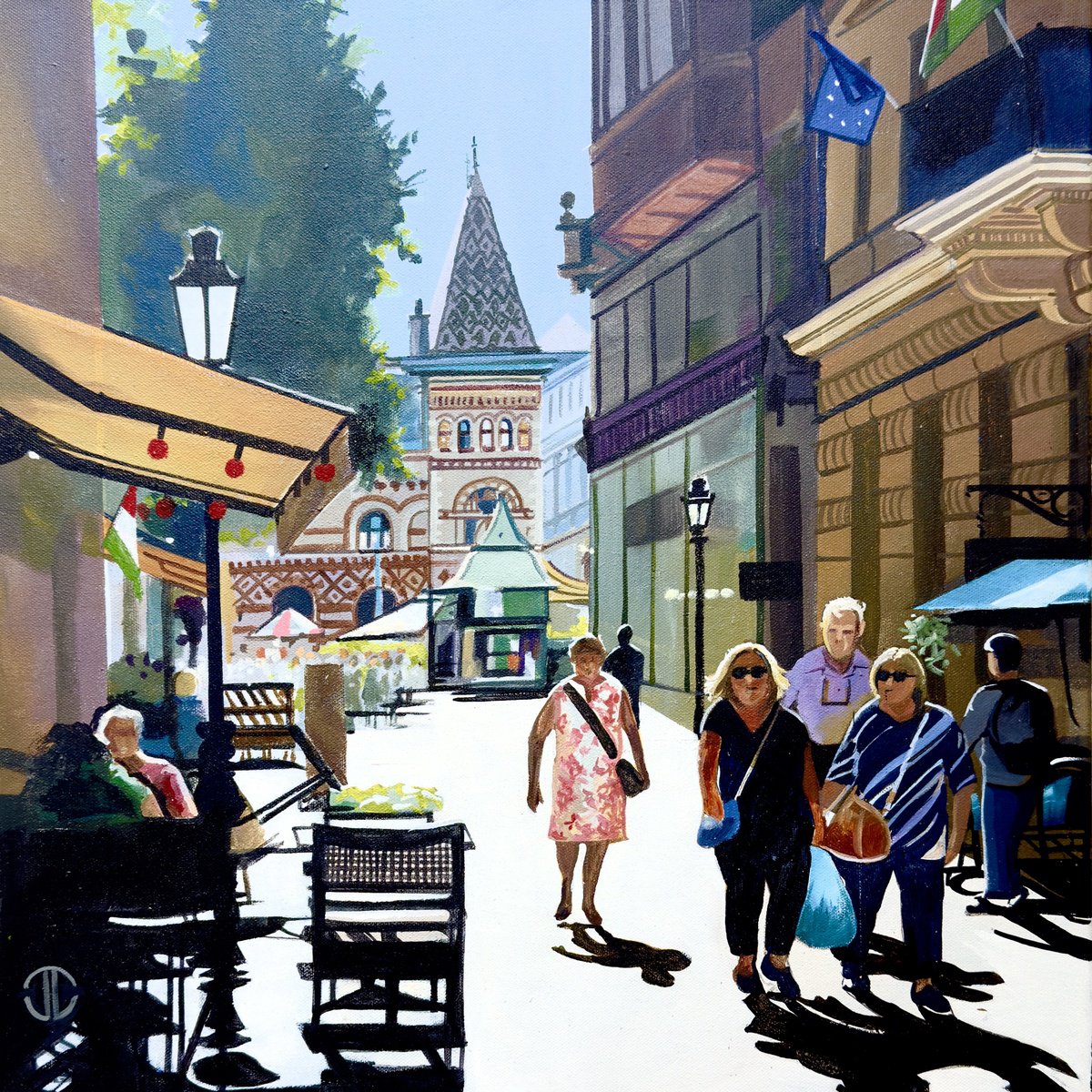  Summer On Vaci Street Budapest By Joseph Lynch, 20 X 20, Artwork For Sale On Artfinder