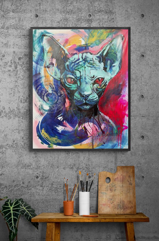 Noise of the Streets: Sphynx. 31.5 x 39,37in (80cm x 100cm)