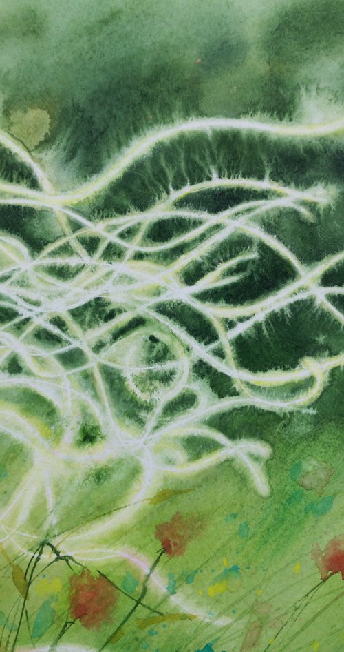 Feather Grass -  original wate by Olga Beliaeva Watercolour