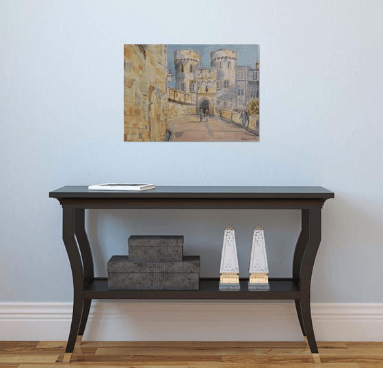 Windsor castle, England, gift, souvenir, watercolor painting