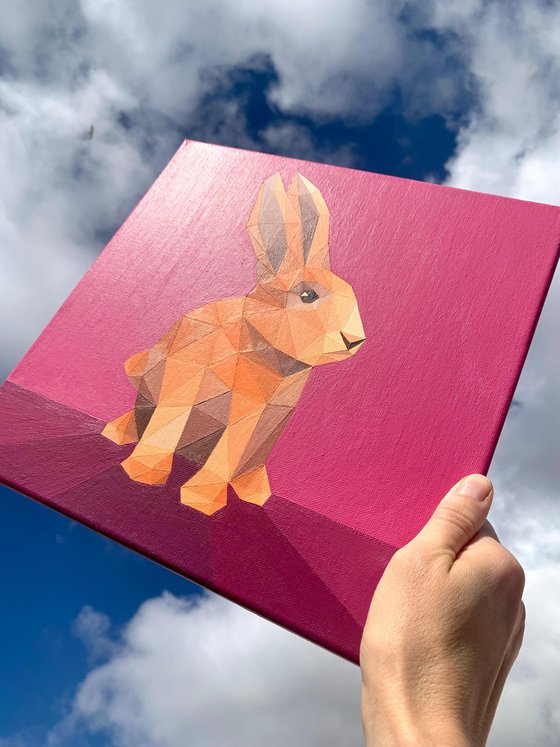 EASTER RABBIT ON PINK